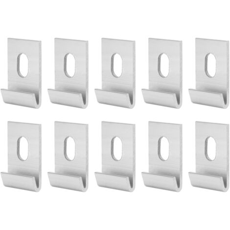 Eosnow 10 pièces Clips de Base fixations à crochets attaches serres en aluminium ensemble de fixation argent (1/5)