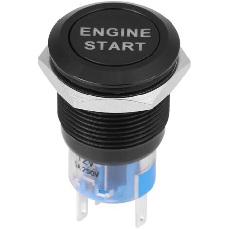 Interrupteur De Démarrage Moteur 12V étanche – Bouton Start Alloy Zinc-aluminium Pour Voiture, Remplacement Allumage (noir Ou Argent)