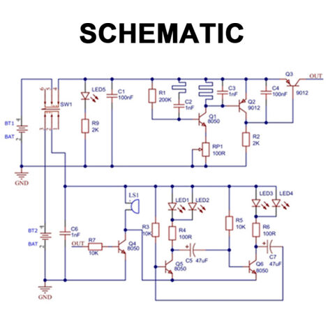 Eosnow Kit de bricolage pour détecteur de métaux électronique, ensemble de pièces détachées pour localisateur simple, pratique de la soudure et de la fabrication de circuits imprimés