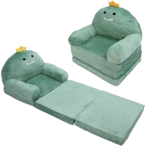 Eosnow – Canapé pliable pour enfants dinosaure – Tissu doux et confortable – Utilisation comme lit d'appoint – Facile à plier et à déplier (1/7)
