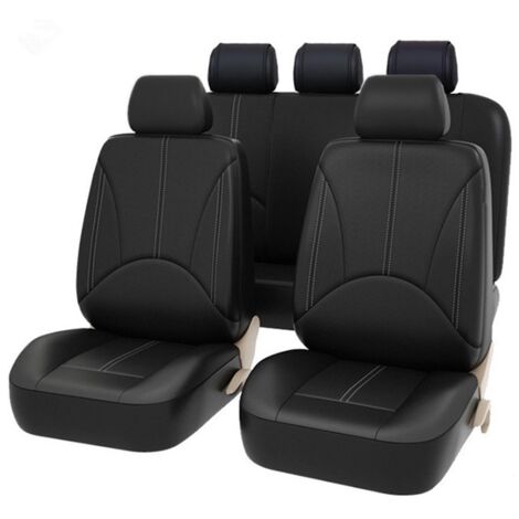 Eosnow Housses de siège auto universelles en cuir respirant, ensemble complet de 9 pièces, accessoires d'intérieur pour SUV