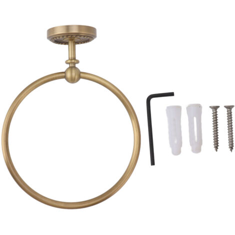 Eosnow – Porte-serviette mural en cuivre rond – Fixation murale – Design élégant pour salle de bain – Distance optimisée pour serviettes (1/5)