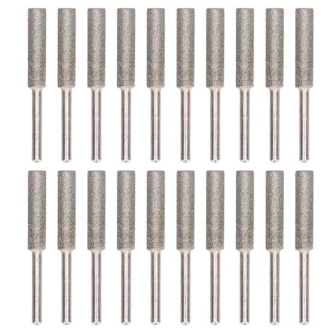 Affûteur de tronçonneuse 20 pièces, ensemble d'outils d'affûtage de fichiers rotatifs à tête de meulage de bavure, argent 5.5mm (1/5)