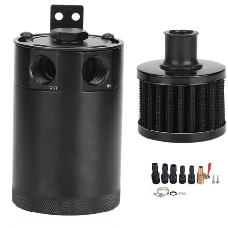 Eosnow Réservoir de récupération d'huile universel à 2 ports, réservoir avec Valve de vidange, reniflard, capacité de 5oz (1/5)