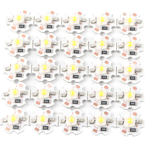 Eosnow 25Pcs LED Perles De Lampe 5V LED Puces 200LM 1W Haute Puissance SMD LED Lampe Puce Ampoule pour Home Studio Exposition Foodlight/Spot Ampoule Remplacement(Blanc chaud 3000-3200K) (1/5)