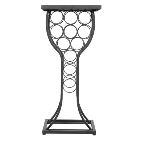 Eosnow Meubles en métal avec finition en marbre, Table supérieure avec organisateur de stockage de vin, présentoir (1/5)