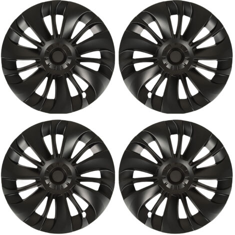 Eosnow Capuchon de moyeu de roue 19 pouces, 4 pièces, protection de remplacement à faible résistance au vent pour Tesla Model Y 2021 – 2023, noir mat (1/5)