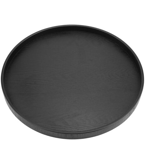 Eosnow Forme ronde en bois massif Thé Café Snack Alimentaire Repas Plateau de service Plateau Restaurant Plateaux Noir (1/5)