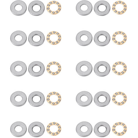 Eosnow Roulements à billes de poussée miniatures, roulements plats en acier de haute précision (F10-18M 10x18x5.5mm), 10 pièces (1/5)