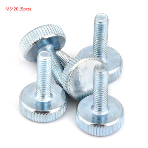 Eosnow Vis à tête moletée plate en acier au carbone zingué M5 (M520 5 pièces) (1/5)