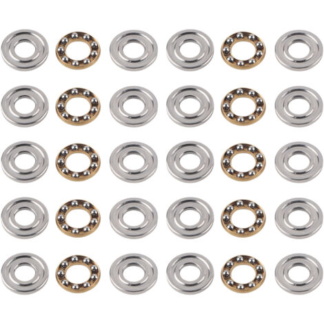 Eosnow Jeu de roulements à billes de poussée miniatures, 10 pièces, roulements plats en acier de haute précision (F6-14M 6x14x5mm) (1/5)