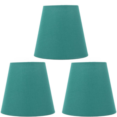 Eosnow – Lot de 3 abat-jours en tissu E14 – Design moderne vert foncé – Clips métalliques pour sécurité – Installation facile