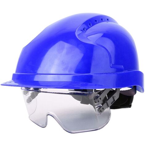 JSP EVO VISTAlens Casque De Sécurité Avec Lunettes Intégrées Bleu/Fumé - Protection Et Confort Optimal