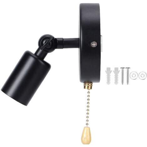 Eosnow Applique murale Vintage E26/E27 avec tête réglable pour salle d'étude de chevet 85-245V ne contient pas d'ampoule noire