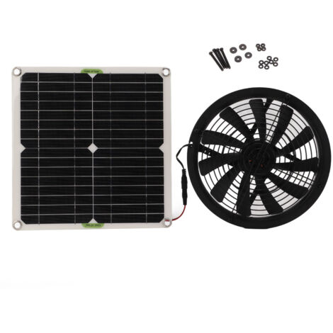 Eosnow Ventilateur alimenté par panneau solaire ventilateur de 10 pouces de diamètre 100W pour salle de bains de serres de Yacht RV (1/5)