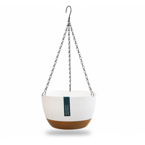 Eosnow Panier à fleurs suspendu à double chaîne pour balcon, maison, intérieur, bassin à absorption d'eau automatique (1/5)
