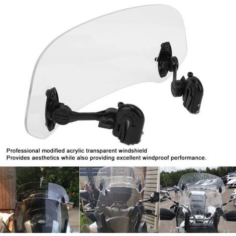 Extension Universelle Pare-Brise Moto - Déflecteur Vent Réglable, Clip Facile à Monter
