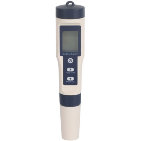 Eosnow Testeur de qualité de l'eau 5 en 1 EZ-9909, testeur de pH, de salinité, de TDS et d'EC avec rétroéclairage