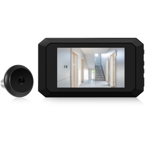 Eosnow Judas de porte d'appartement 3,97 pouces, visionneuse numérique LCD 2 Mpx, moniteur couleur infrarouge 1080p à 120 degrés, batterie intégrée 1400 mAh, rechargeable Type-C