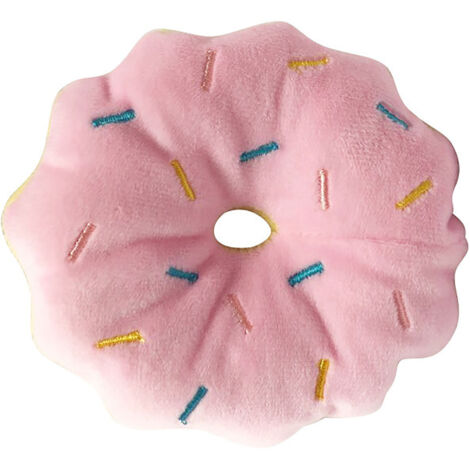 Eosnow Jouets en forme de beignet pour chien, résistant aux morsures, meulage des dents, soulage l'ennui, dessin animé, jouet en peluche couinant mignon, pour fournitures pour animaux de compagnie, ro (1/5)