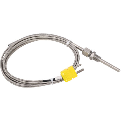 Eosnow Capteur de thermocouple de type K 1/8 NPT 80 mm, sonde de température, prise jaune – 100 à 1250 ℃