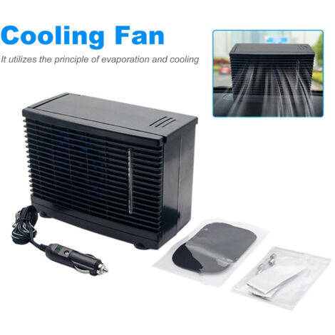 Eosnow Ventilateur de refroidissement pour véhicule 12 V, climatiseur évaporatif automatique, refroidisseur polyvalent 20 x 18 15 cm DC 30 W, pour petites voitures
