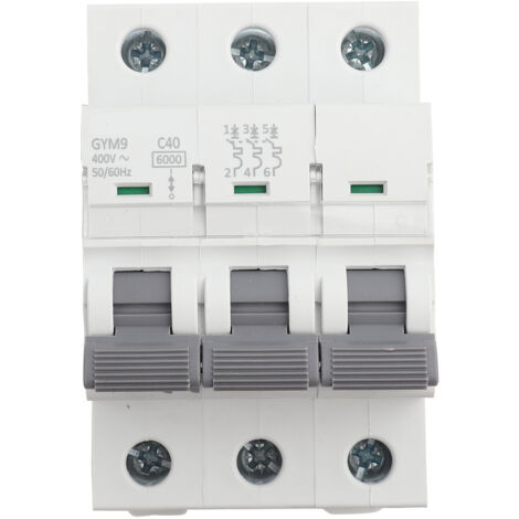 Eosnow Disjoncteur tripolaire GYM9-C65 230/400 V CA 50/60 Hz IP20, protection contre les fuites électriques, disjoncteur de courant 40 A