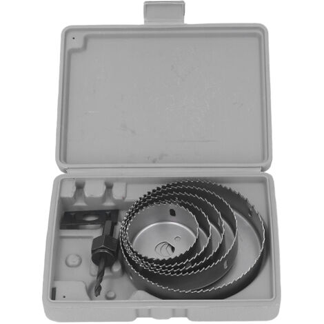 Eosnow Kit de scie cloche, ensemble de fraises à dents de scie pour le travail du bois, pour le perçage du métal, du plastique et du bois (64 mm, 76 mm, 89 mm, 102 mm, 127 mm) (1/5)