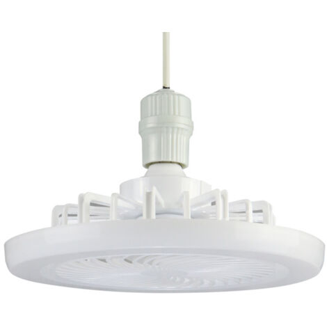 Eosnow Petit ventilateur de plafond silencieux E27, avec LED, température de couleur réglable, intensité variable, vitesses de lampe 1 h/2 h/4 h, minuterie, télécommande, pour bureau, salle à manger,