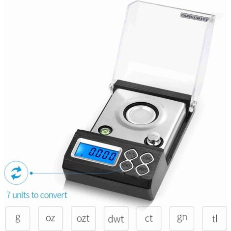 Eosnow Balance numérique professionnelle de haute précision (50 g/0,001 g), mini balance électronique pour poudre, bijoux en or, poids en carats, avec pince d'étalonnage et plateau de pesée. (1/5)