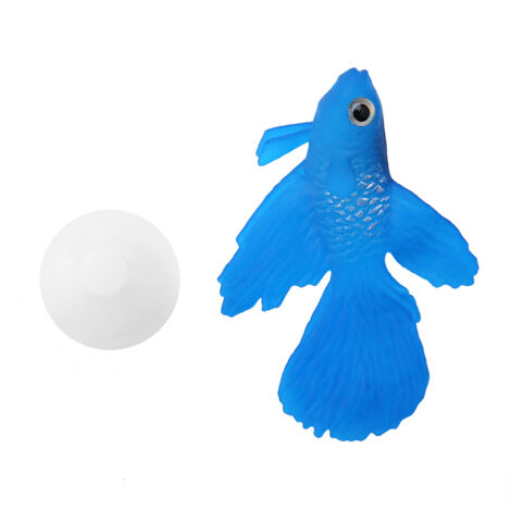 Eosnow Décoration d'aquarium amusante en silicone artificiel pour petit poisson, ornement pour aquarium, betta bleu