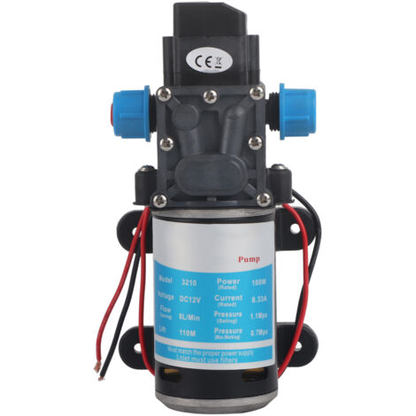Eosnow – Pompe à eau 12V DC 100W – Pression 160 Psi – Débit 8 L/min – Tête 70 mètres – Auto-amorçante pour liquides propres - 160Psi (1/5)