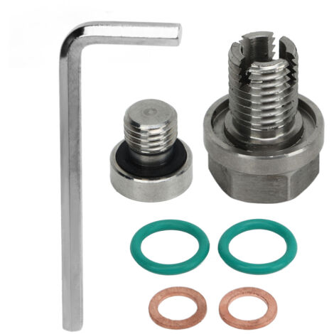 Eosnow – Bouchon de vidange en acier inoxydable – Kit de réparation filetage carter d'huile – Joint torique M14.1-1.5x15mm – Clé hexagonale incluse (1/5)