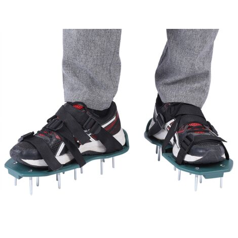 Eosnow 1 paire de sandales aérateur de pelouse, aérateur de sol, chaussures à pointes, outil de jardinage (3 sangles) (1/5)