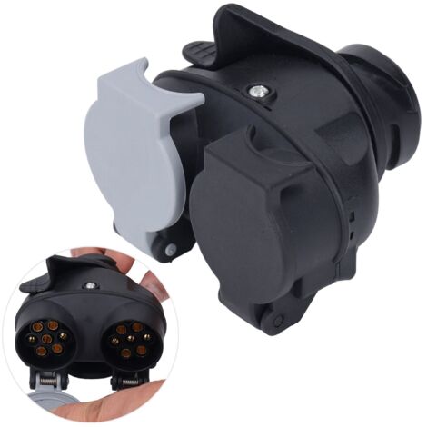 Eosnow – Adaptateur de remorquage 13 broches vers 2 prises 7 broches – Prise 12V 12N 12S pour remorque et caravane – Connecteur étanche