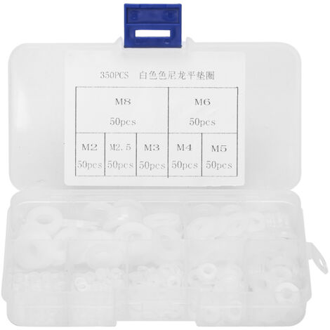 Eosnow Rondelle plate, 350 pièces, entretoise en nylon, blanche, résistante à la corrosion, pour applications de plomberie. (1/5)