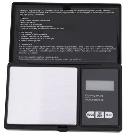 Eosnow Mini balance de poche numérique portable haute précision à LED, pour bijoux en or, argent et diamants (1 000 g/0,1 g) (1/5)