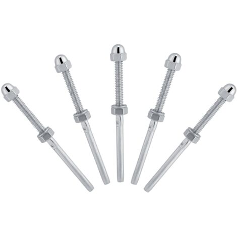 Eosnow Extrémités de goujon de tendeur fileté en acier inoxydable, 10 pièces, pour système de garde-corps à cble de 1/8 pouces (1/5)