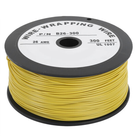 Eosnow Câble électrique jaune, ligne de connexion en cuivre étamé, 100 mètres, UL1007, 26awg (1/5)