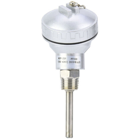 Détecteur de température à résistance Sonde de capteur PT100 Tête de borne de thermocouple à filetage NPT 1/2" (PT 50 mm)