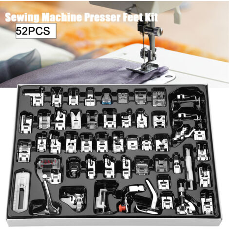 Eosnow Kit de pieds presseurs de pied de marche, ensemble de 52 pièces, pièce multifonctionnelle pour Machine à coudre domestique
