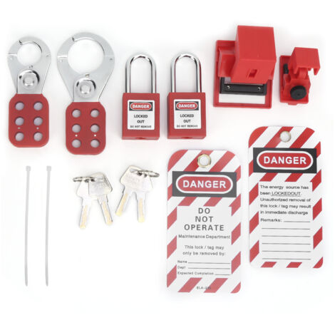Sécurité Travail Isolation Kit De Verrouillage Sécurité - Cadenas Étiquette Verrou Vanne - Pour Industrie Et Ateliers Verrou Vanne à Bille Sécurité Industrie