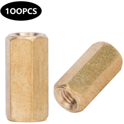 Eosnow Entretoises en laiton pour carte mère, écrous hexagonaux de couplage, accessoires, M3 2 voies M3 x 5/6/8/10/12/15/20-50 100 pièces x 10