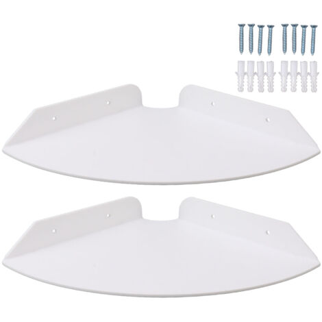 Eosnow tagères d'angle flottantes murales, 2 pièces, quart de rond suspendu, pour chambres à coucher, salons, salle de douche, blanc