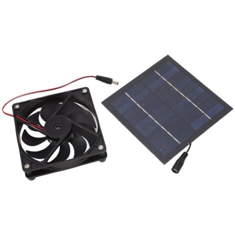 Kit de ventilateur à panneau solaire 50W, Portable, alimenté pour serre, hangar, poulailler, maison pour animaux domestiques, échappement de fenêtre (1/5)