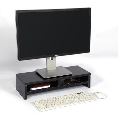 Eosnow Support de moniteur de bureau LCD TV support pour ordinateur portable écran d'ordinateur Riser étagère plate-forme bureau bureau noir (1/5)
