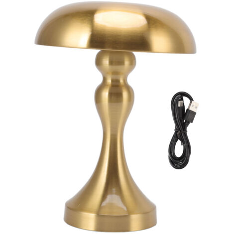 Eosnow Lampe de table rechargeable en forme de champignon, 3 vitesses, température de couleur, tactile, gradation continue, veilleuse pour la maison, or (1/5)