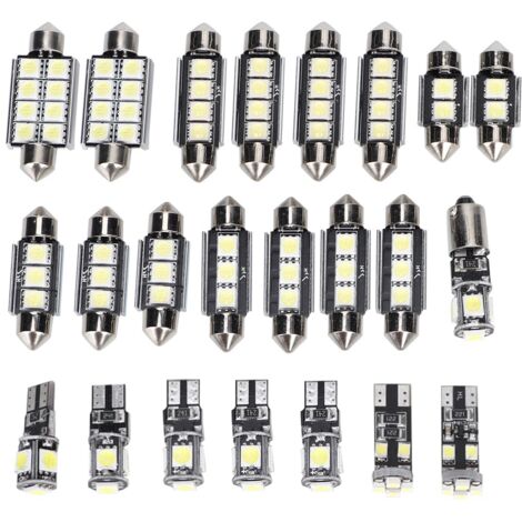 Eosnow Ampoule LED blanche 6500K 150LM 12V T10 SMD pour lampe de lecture de voiture (23 pièces) (1/5)