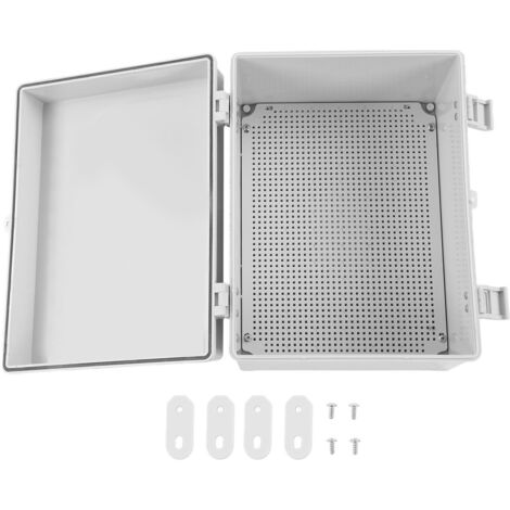 Eosnow Bote de jonction électrique Boucle en plastique Bote de projet étanche Botier électrique avec couvercle gris Plaque de montage 400 X 300 X 200 mm / 15,75 X 11,81 X 7,87 pouces (1/5)