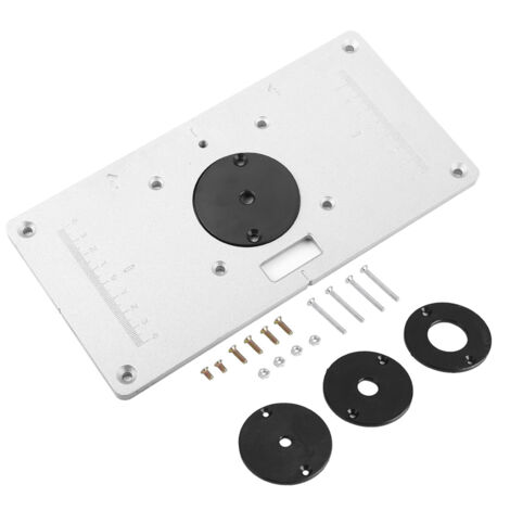 Eosnow Plaque d'insertion de Table de routeur en aluminium 2351208mm avec 4 anneaux et vis pour bancs de travail du bois (1/5)